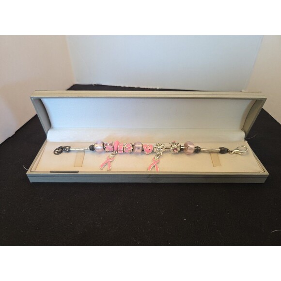 Breast Cancer 7" Style Charm Bracelet In Gift Box **Read Description - Picture 2 of 7